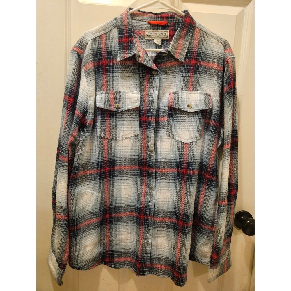 Pacific Crest Flannel Button Up Shirt Womens Large Outdoor Wear Workwear